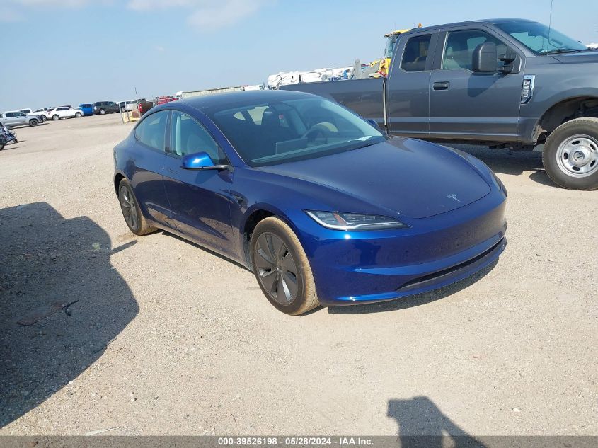 2024 Tesla Model 3 Rear-Wheel Drive VIN: 5YJ3E1EA3RF740128 Lot: 39526198