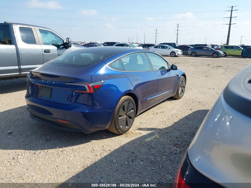 2024 Tesla Model 3 Rear-Wheel Drive VIN: 5YJ3E1EA3RF740128 Lot: 39526198