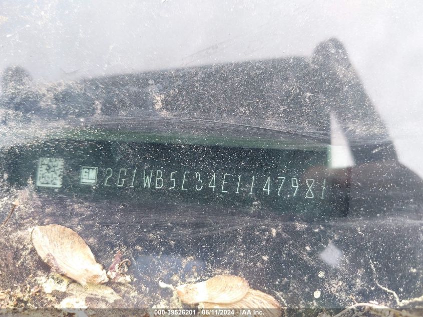 2014 Chevrolet Impala Limited Lt VIN: 2G1WB5E34E1147981 Lot: 39526201