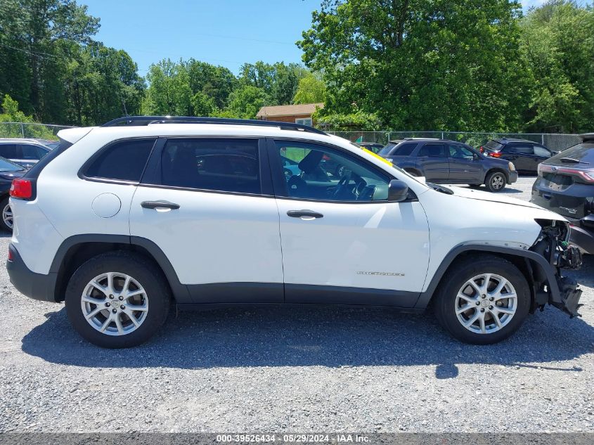 2016 Jeep Cherokee Sport VIN: 1C4PJMAS1GW244802 Lot: 39526434