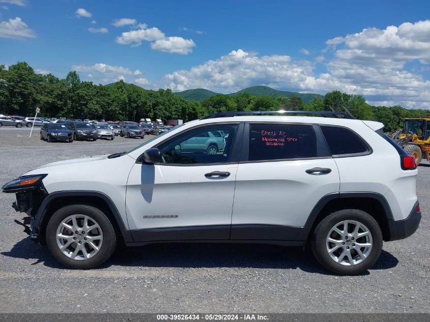 2016 Jeep Cherokee Sport VIN: 1C4PJMAS1GW244802 Lot: 39526434