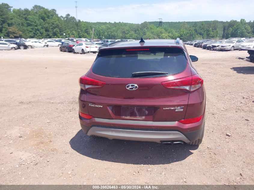 2017 Hyundai Tucson Limited VIN: KM8J3CA28HU372635 Lot: 39526463