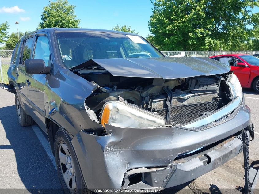 2012 Honda Pilot Lx VIN: 5FNYF4H22CB075514 Lot: 39526527