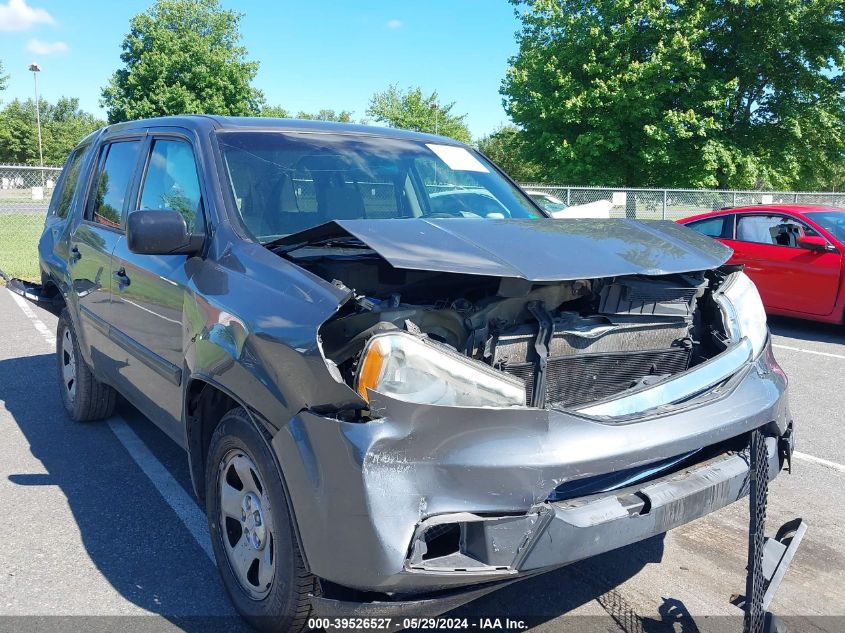 2012 Honda Pilot Lx VIN: 5FNYF4H22CB075514 Lot: 39526527