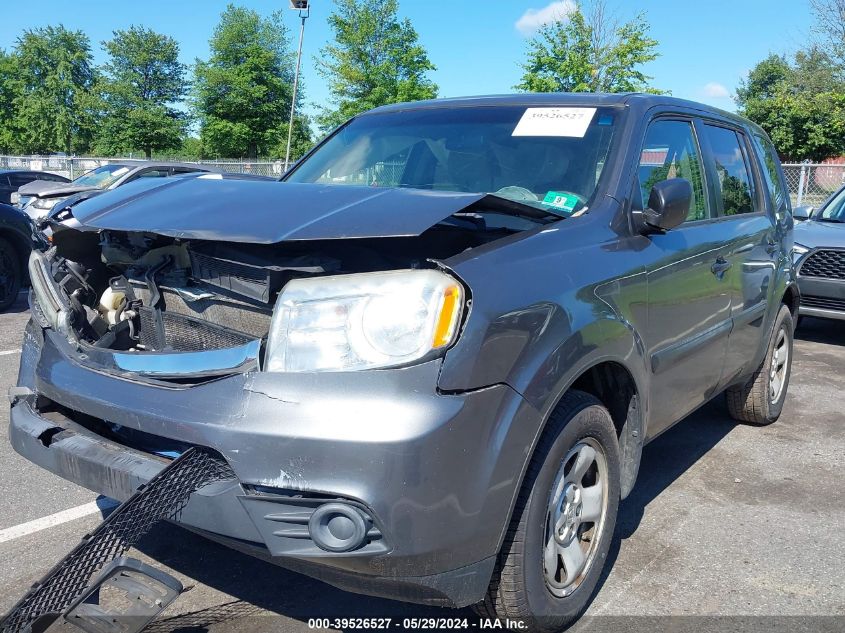 2012 Honda Pilot Lx VIN: 5FNYF4H22CB075514 Lot: 39526527