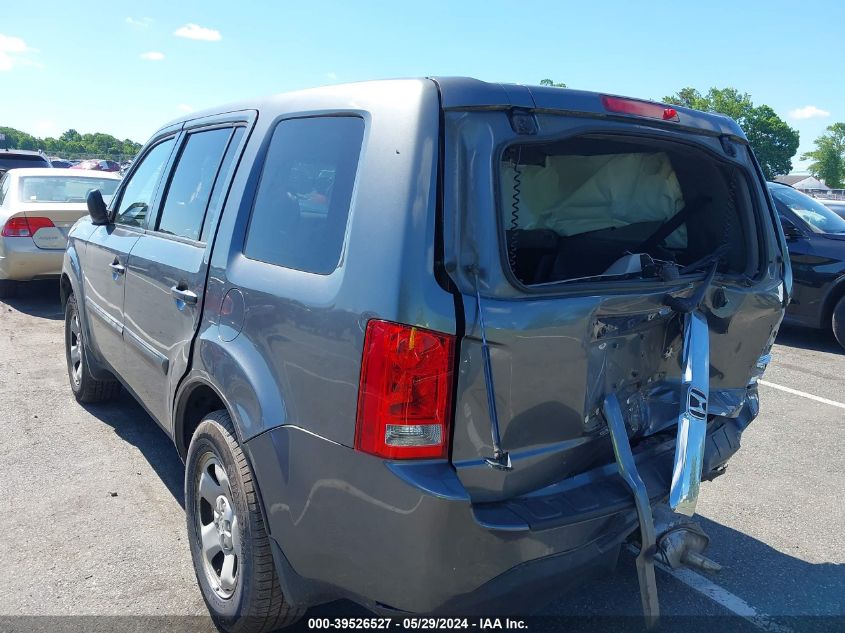 2012 Honda Pilot Lx VIN: 5FNYF4H22CB075514 Lot: 39526527