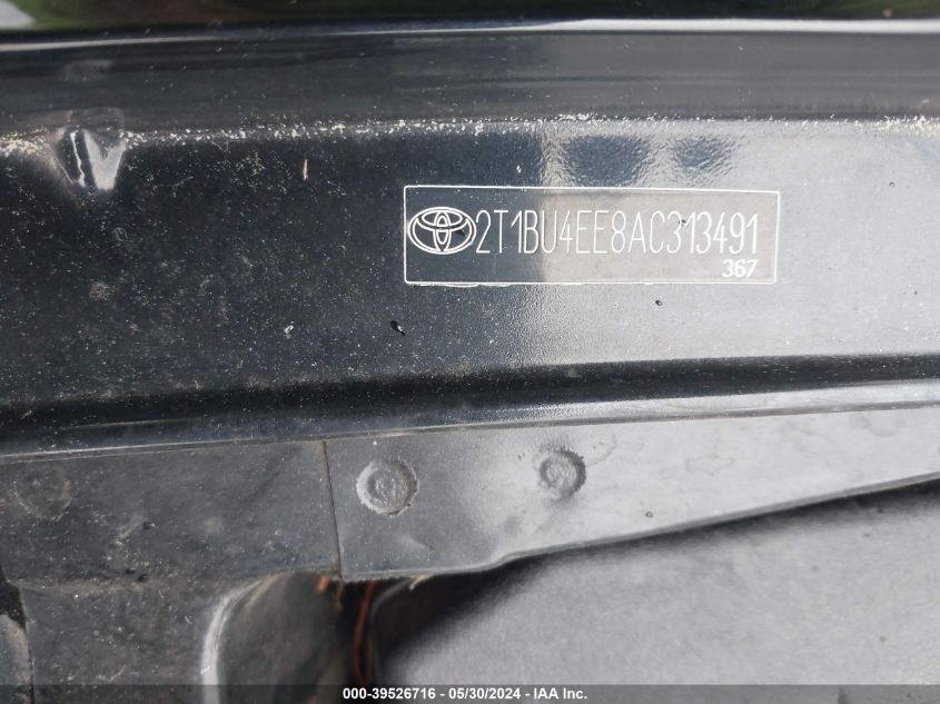 2010 Toyota Corolla Le VIN: 2T1BU4EE8AC313491 Lot: 39526716