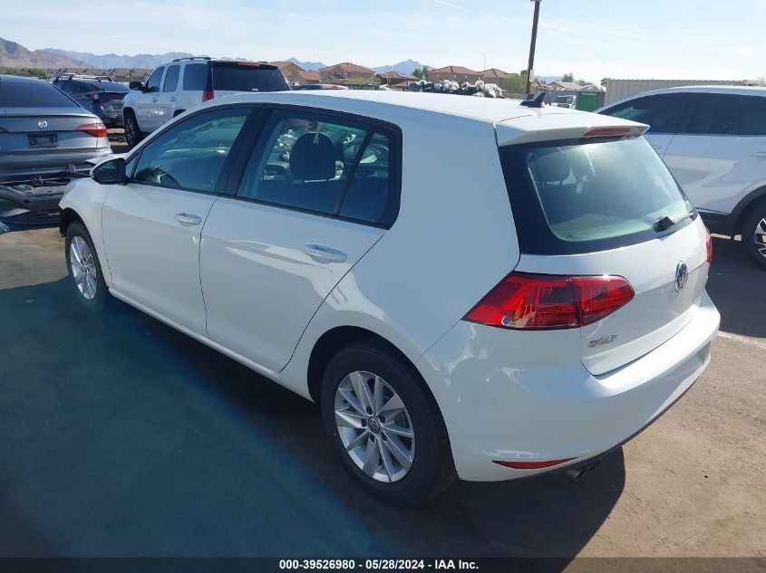 2017 Volkswagen Golf Tsi S 4-Door/Tsi Se 4-Door/Tsi Sel 4-Door/Tsi Wolfsburg Edition 4-Door VIN: 3VW217AU5HM059700 Lot: 39526980