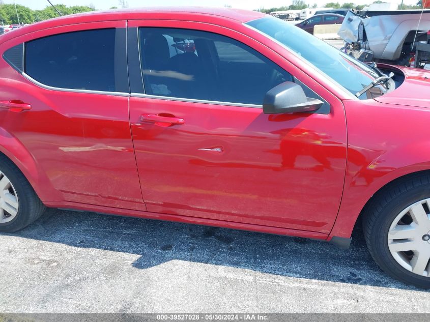 2013 Dodge Avenger Se VIN: 1C3CDZAB0DN730168 Lot: 39527028