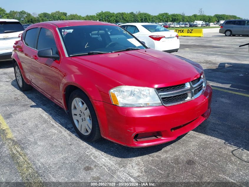 2013 Dodge Avenger Se VIN: 1C3CDZAB0DN730168 Lot: 39527028