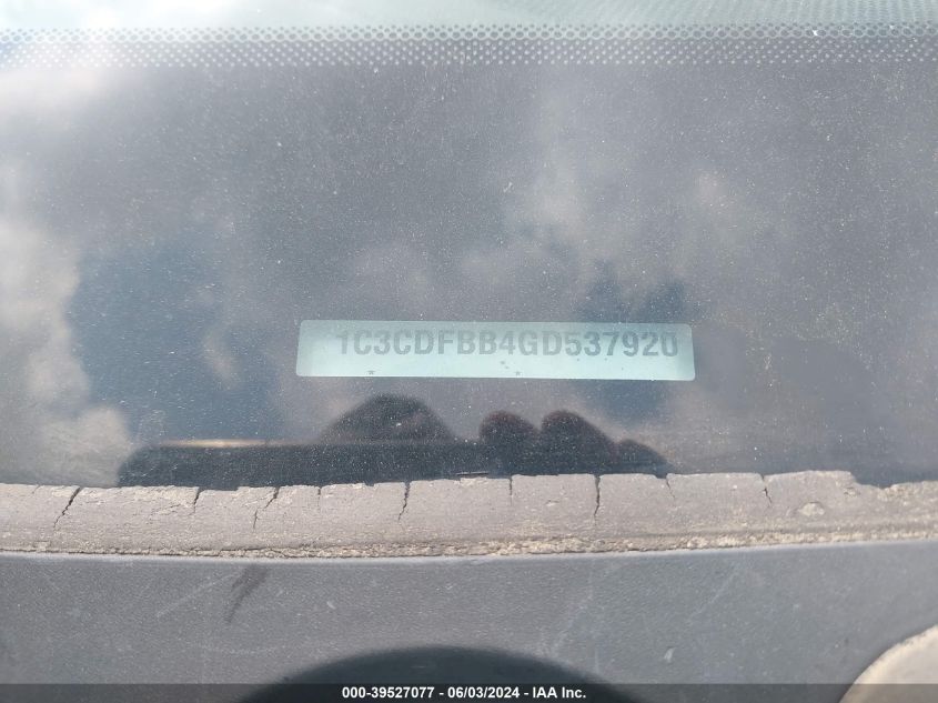 2016 Dodge Dart Sxt VIN: 1C3CDFBB4GD537920 Lot: 39527077