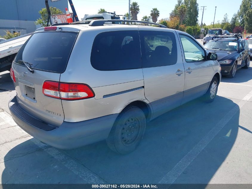 2001 Toyota Sienna Le VIN: 4T3ZF13C91U380423 Lot: 39527162