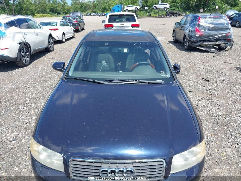 2003 Audi A4 3.0 VIN: WAULT68E63A225512 Lot: 39527300