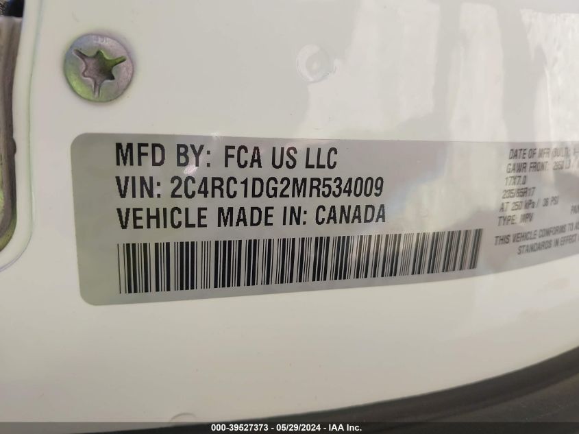 2021 CHRYSLER VOYAGER LXI - 2C4RC1DG2MR534009