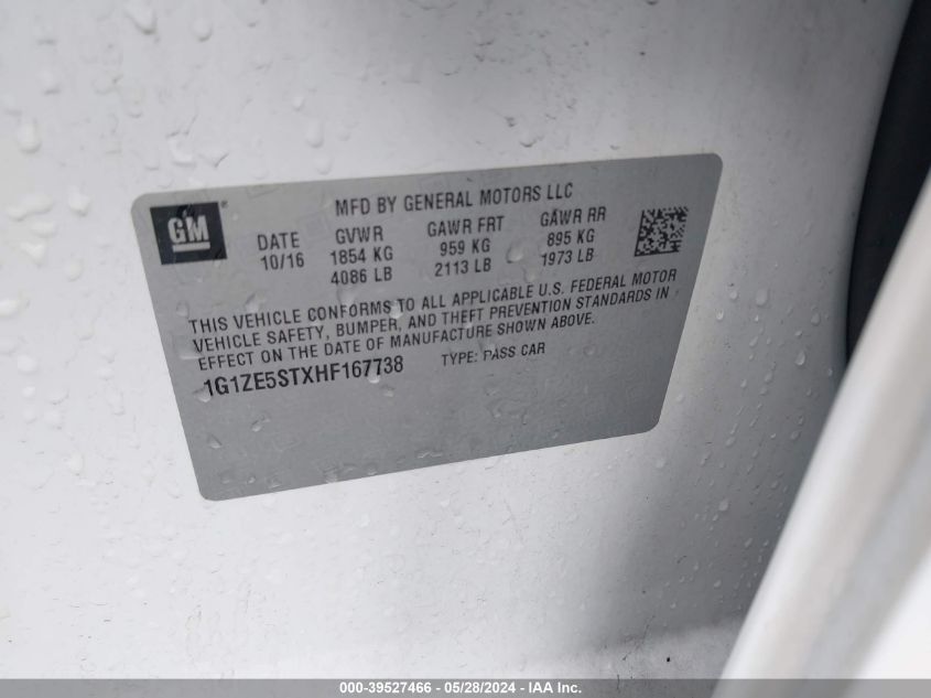 2017 CHEVROLET MALIBU 1LT - 1G1ZE5STXHF167738