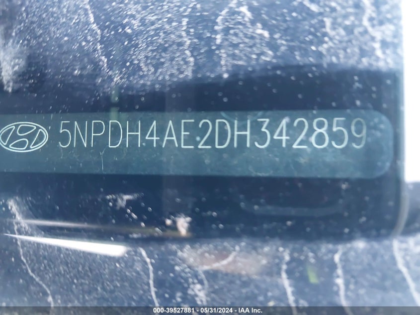 2013 Hyundai Elantra Gls VIN: 5NPDH4AE2DH342859 Lot: 39527881