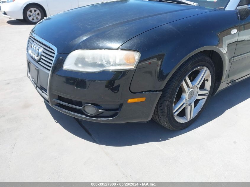 2007 Audi A4 2.0T VIN: WAUAF48H37K031808 Lot: 39527900