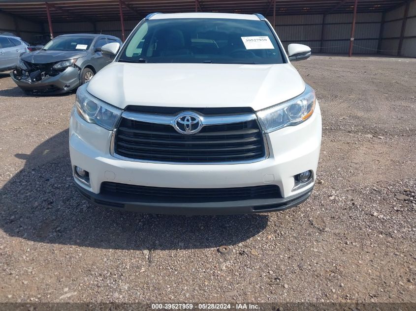 2015 Toyota Highlander Limited V6 VIN: 5TDYKRFH8FS059012 Lot: 39527959