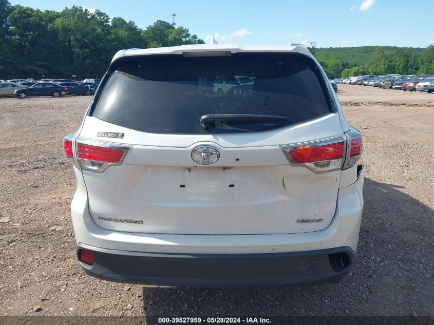2015 Toyota Highlander Limited V6 VIN: 5TDYKRFH8FS059012 Lot: 39527959
