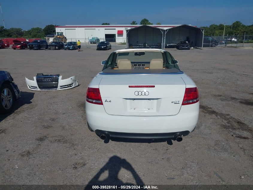 2008 Audi A4 2.0T VIN: WAUDF48H78K013536 Lot: 39528161