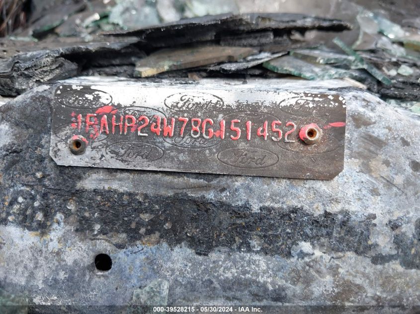 2008 Ford Taurus Sel VIN: 1FAHP24W78G151452 Lot: 39528215