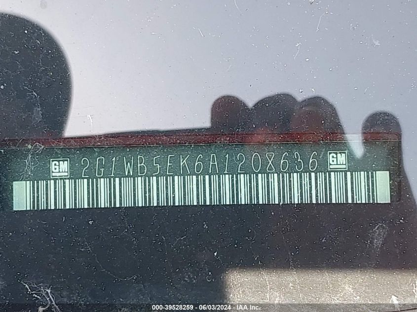 2010 Chevrolet Impala Lt VIN: 2G1WB5EK6A1208636 Lot: 39528259