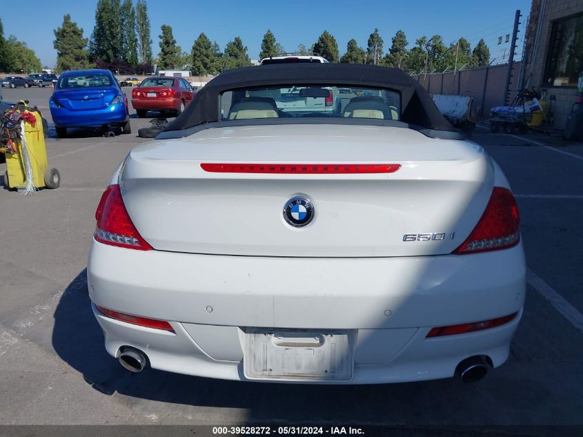 2008 BMW 650I VIN: WBAEB53528CX58014 Lot: 39528272