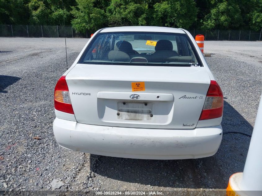 2002 Hyundai Accent Gl VIN: KMHCG45C22U294401 Lot: 39528294