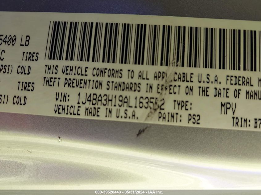 2010 Jeep Wrangler Unlimited Sport VIN: 1J4BA3H19AL163552 Lot: 39528443
