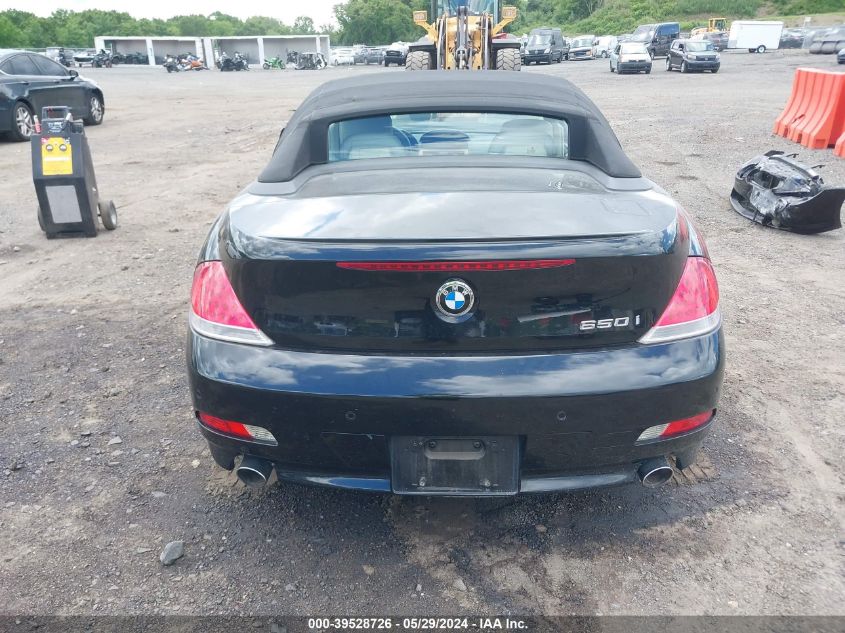 2006 BMW 650I VIN: WBAEK134X6CN76638 Lot: 39528726