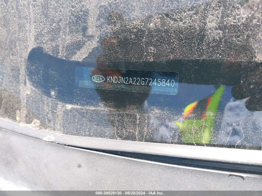 2016 Kia Soul VIN: KNDJN2A22G7245840 Lot: 39529130