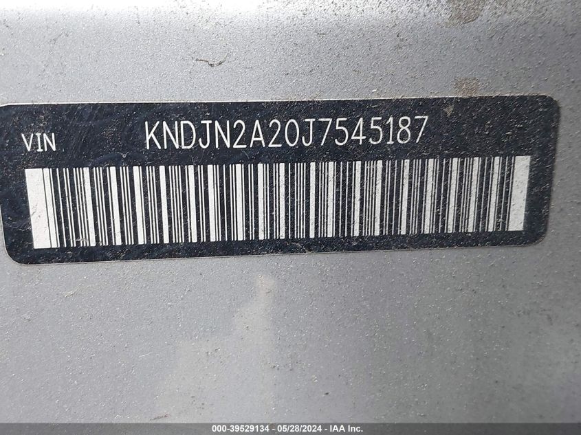 2018 Kia Soul VIN: KNDJN2A20J7545187 Lot: 39529134