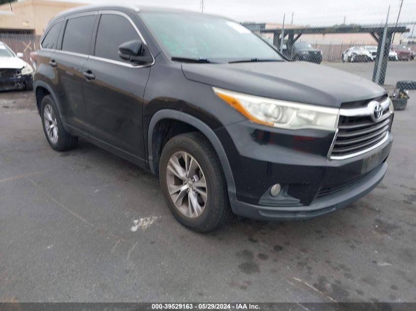 2015 Toyota Highlander Xle V6 VIN: 5TDKKRFH2FS043667 Lot: 39529163