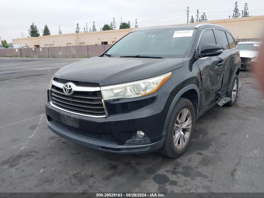 2015 Toyota Highlander Xle V6 VIN: 5TDKKRFH2FS043667 Lot: 39529163