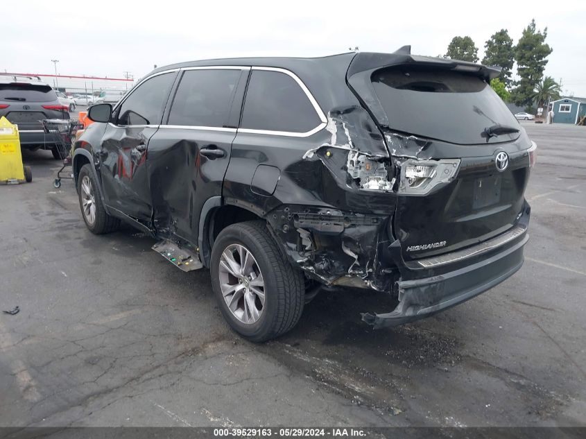 2015 Toyota Highlander Xle V6 VIN: 5TDKKRFH2FS043667 Lot: 39529163