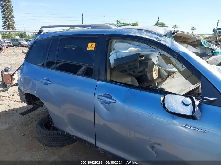 2008 Toyota Highlander Sport VIN: JTEDS43A782061655 Lot: 39529295