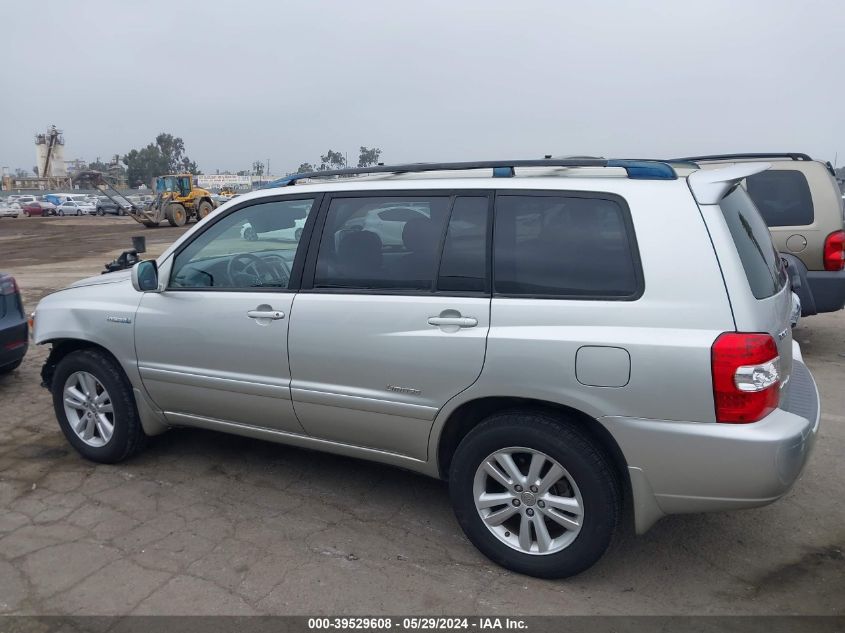 2006 Toyota Highlander Hybrid Limited V6 VIN: JTEEW21A760028521 Lot: 39529608