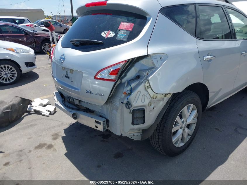 2012 Nissan Murano Sl VIN: JN8AZ1MW6CW237483 Lot: 39529703