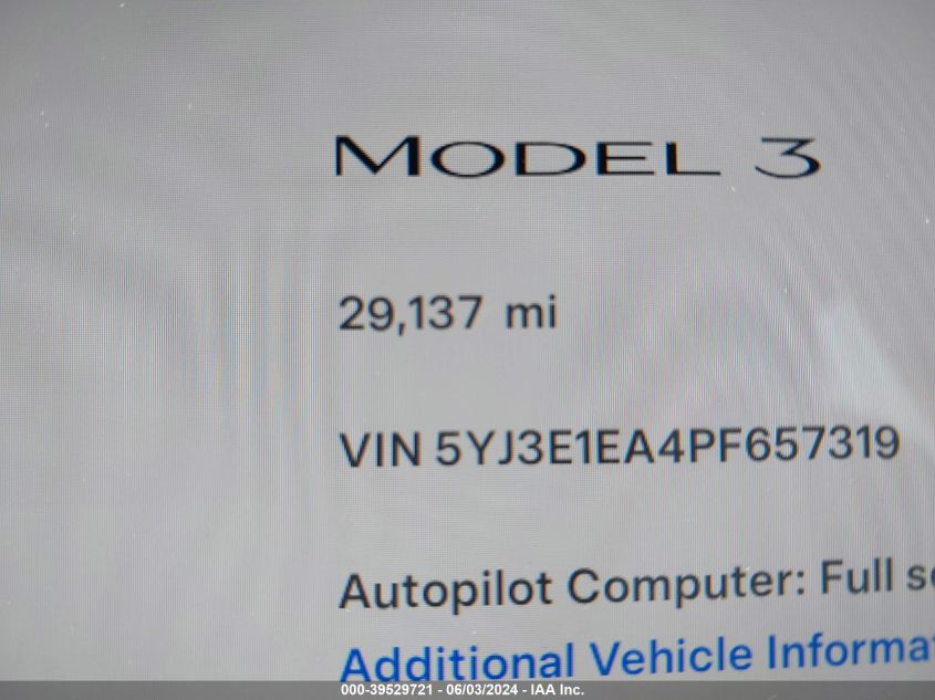 2023 TESLA MODEL 3 REAR-WHEEL DRIVE - 5YJ3E1EA4PF657319