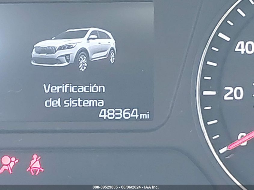 2019 Kia Sorento 2.4L L VIN: 5XYPG4A34KG579114 Lot: 39529885