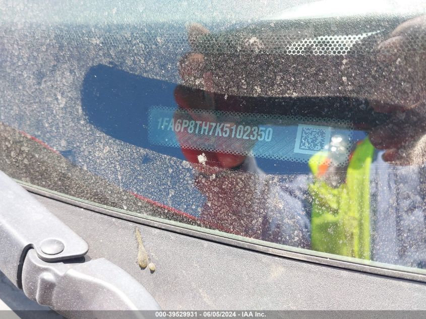 2019 Ford Mustang Ecoboost VIN: 1FA6P8TH7K5102350 Lot: 39529931