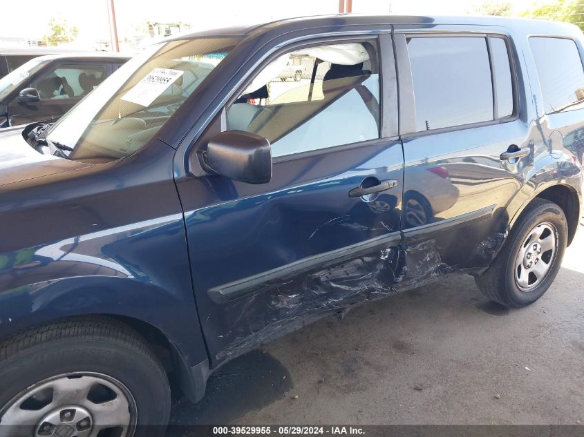 2011 Honda Pilot Lx VIN: 5FNYF3H23BB055331 Lot: 39529955