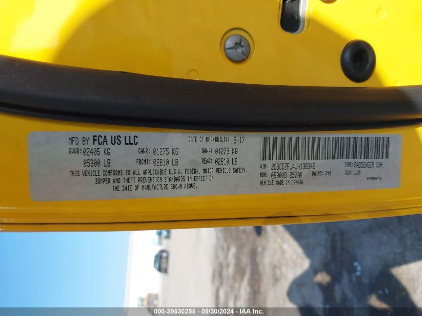 2018 Dodge Challenger R/T 392 VIN: 2C3CDZFJ4JH138342 Lot: 39530255