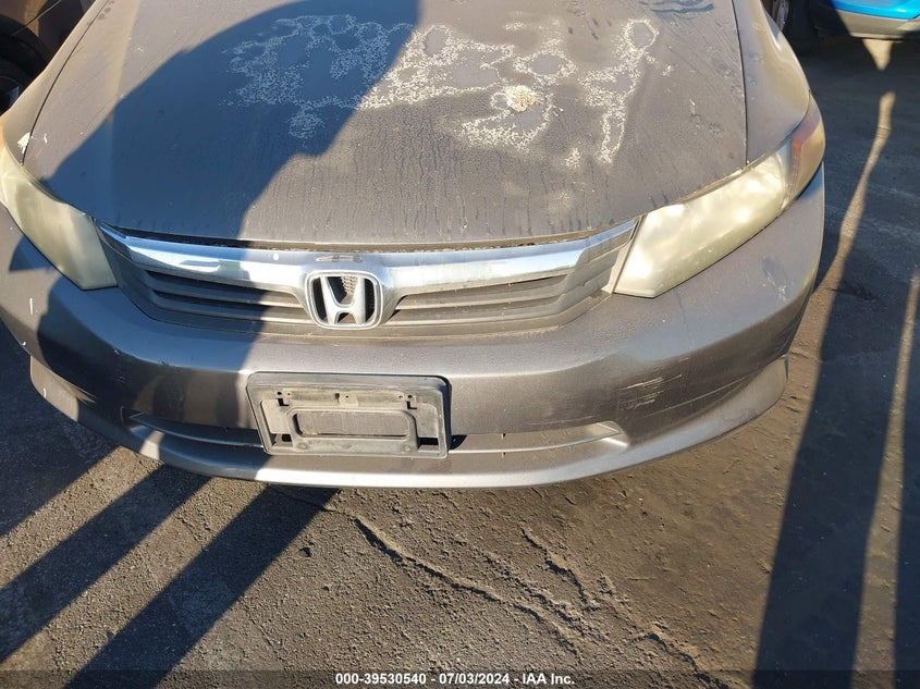 2012 Honda Civic Lx VIN: 2HGFB2F59CH306568 Lot: 39530540