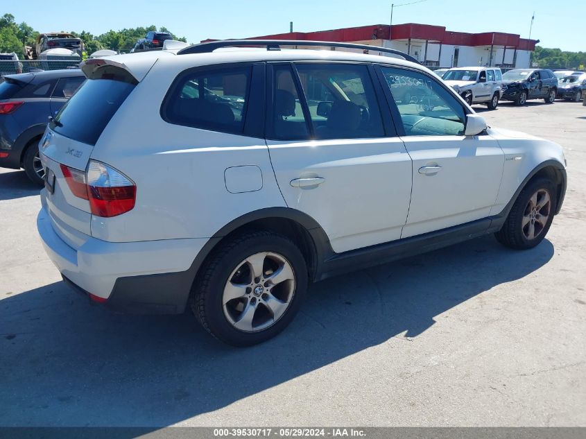 2007 BMW X3 3.0Si VIN: WBXPC93457WF05442 Lot: 39530717