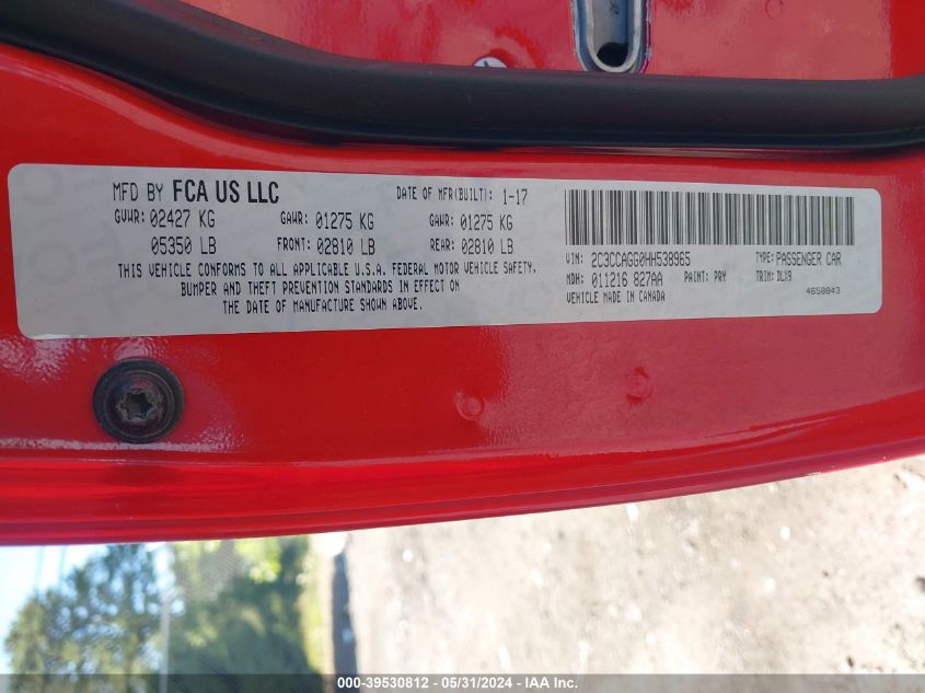 2017 Chrysler 300 S VIN: 2C3CCAGG0HH538965 Lot: 39530812