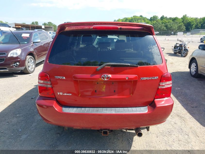 2002 Toyota Highlander V6 VIN: JTEHF21A120075888 Lot: 39530832