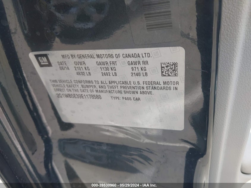 2014 CHEVROLET IMPALA LIMITED LT - 2G1WB5E39E1178580