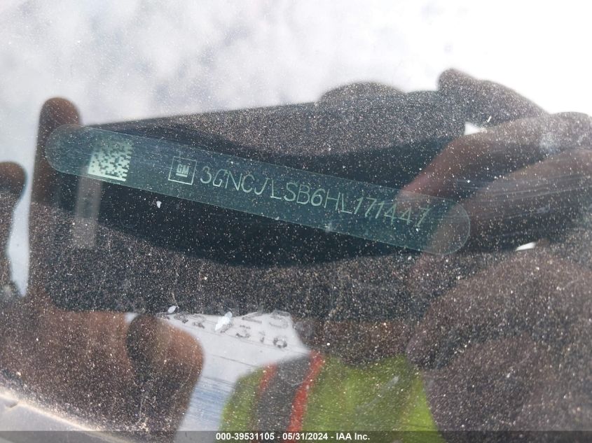 2017 Chevrolet Trax Lt VIN: 3GNCJLSB6HL171447 Lot: 39531105