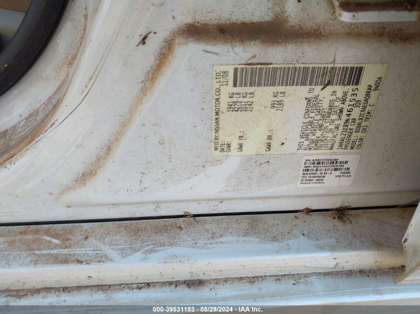 2009 Nissan Altima 2.5 S VIN: 1N4AL21E89N461535 Lot: 39531183